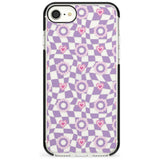 Checkered Love Pattern Black Impact Phone Case for iPhone SE 8 7 Plus