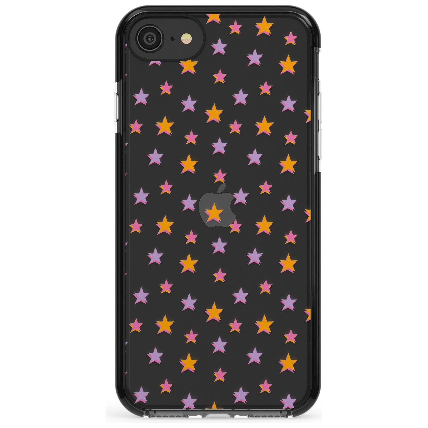 Spangling Stars Pattern Black Impact Phone Case for iPhone SE 8 7 Plus