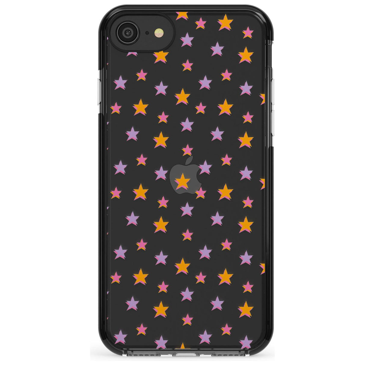 Spangling Stars Pattern Black Impact Phone Case for iPhone SE 8 7 Plus