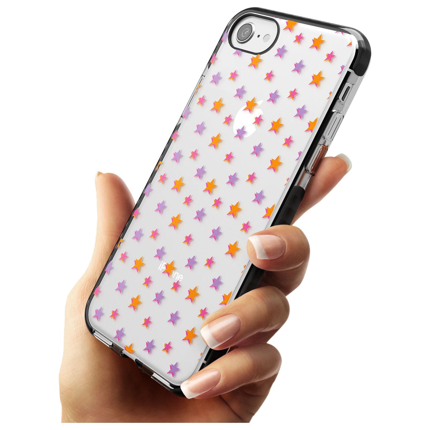 Spangling Stars Pattern Black Impact Phone Case for iPhone SE 8 7 Plus