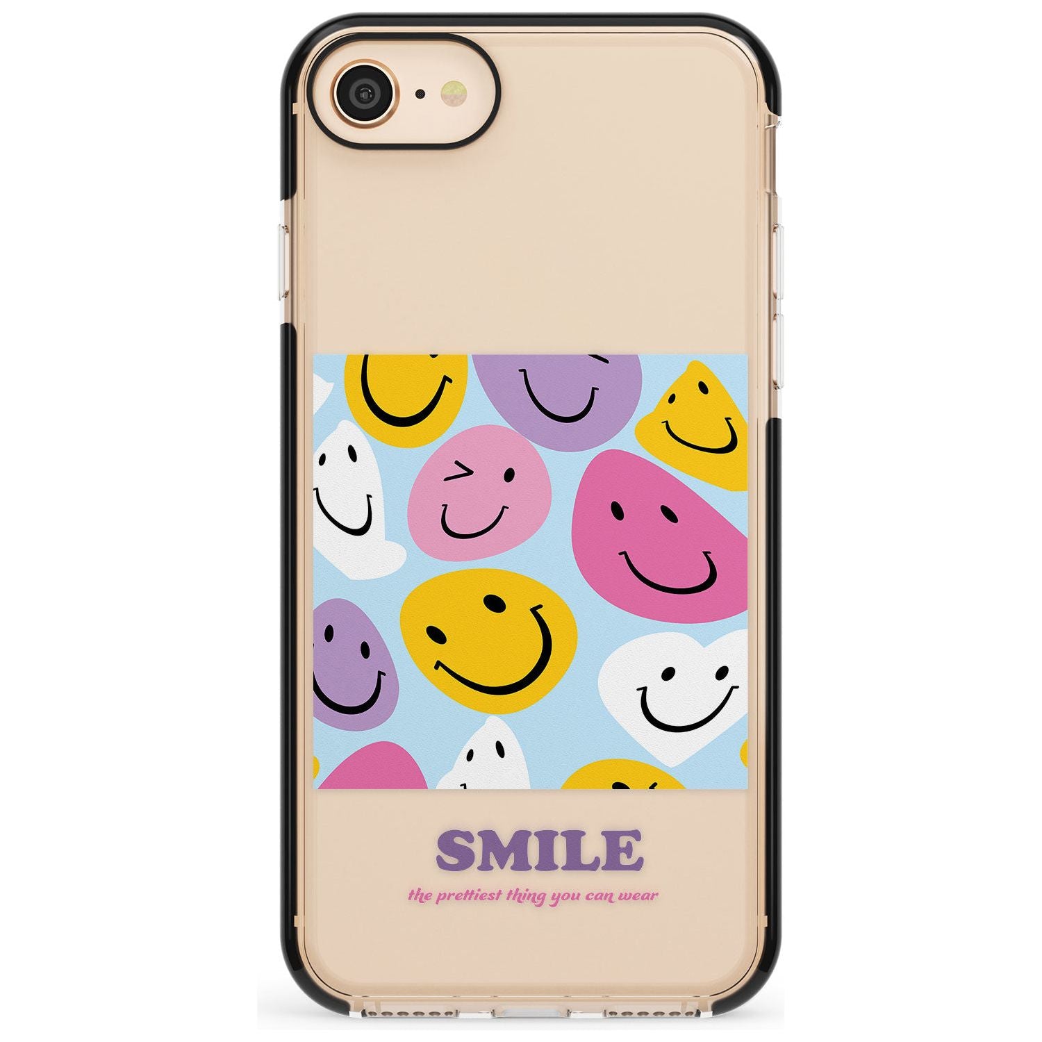 A Smile Black Impact Phone Case for iPhone SE 8 7 Plus