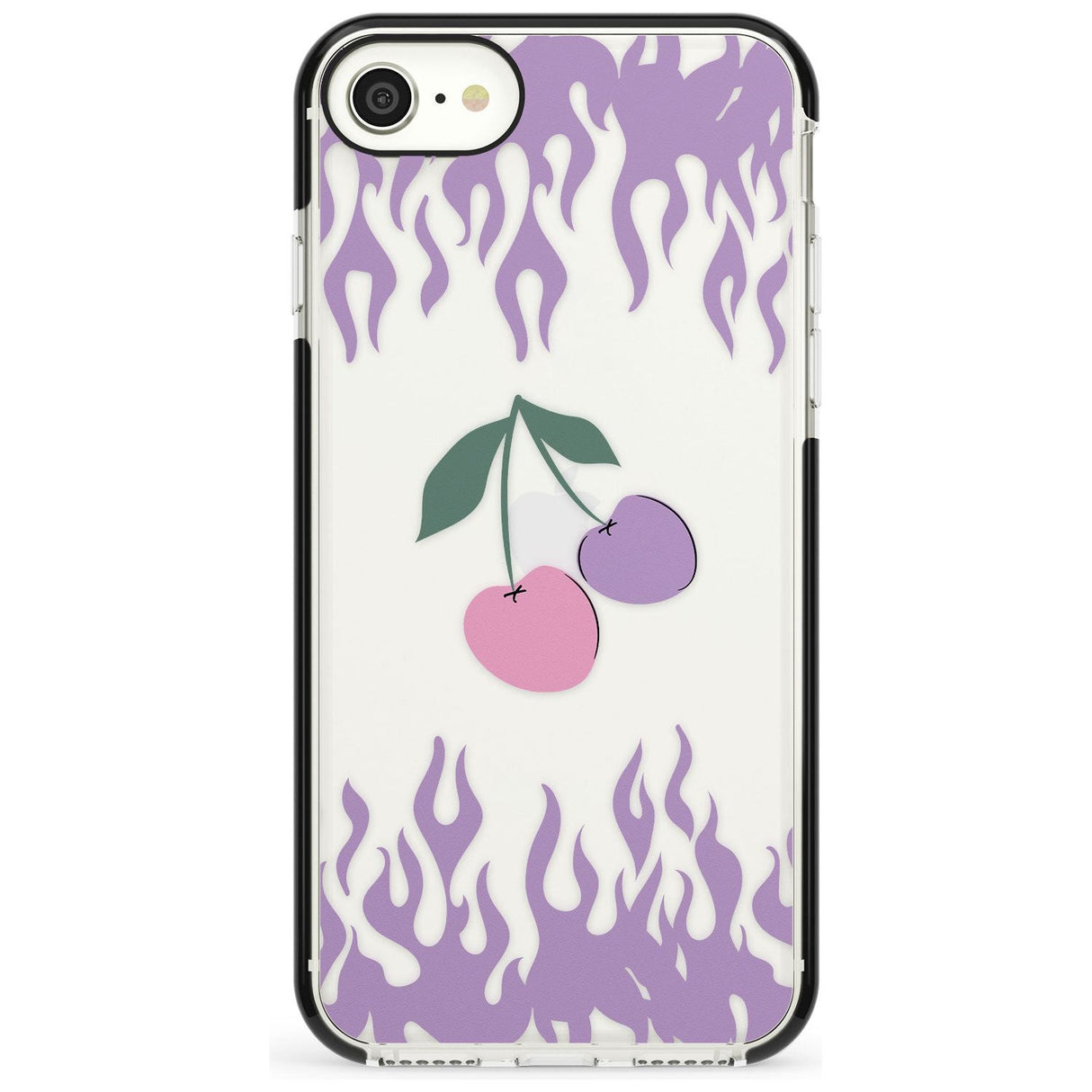 Cherries n' Flames Black Impact Phone Case for iPhone SE 8 7 Plus