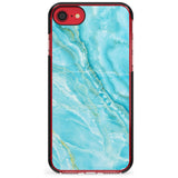 Bright Blue Onyx Marble Texture Pink Fade Impact Phone Case for iPhone SE 8 7 Plus