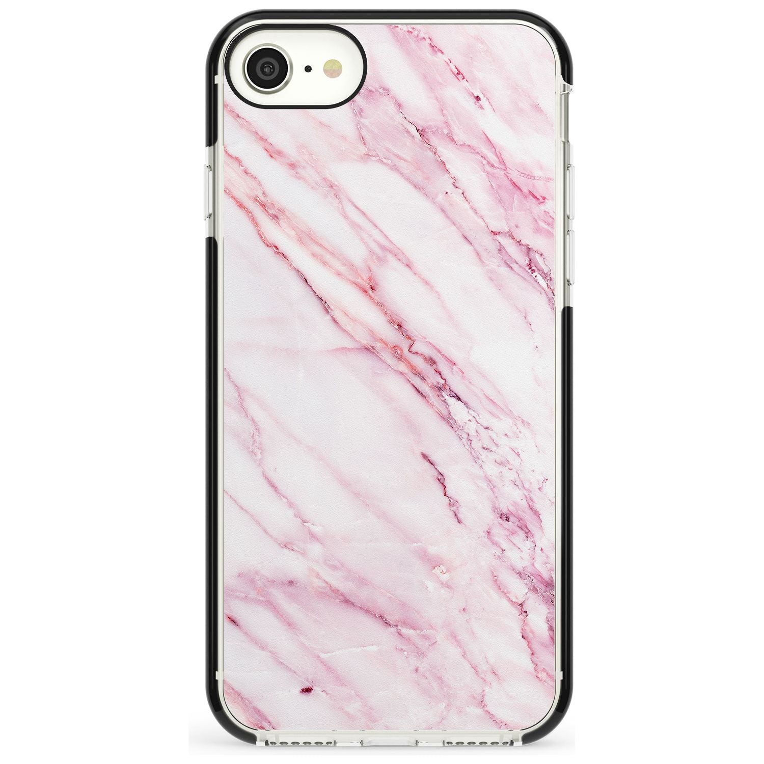 White & Pink Onyx Marble Texture Pink Fade Impact Phone Case for iPhone SE 8 7 Plus
