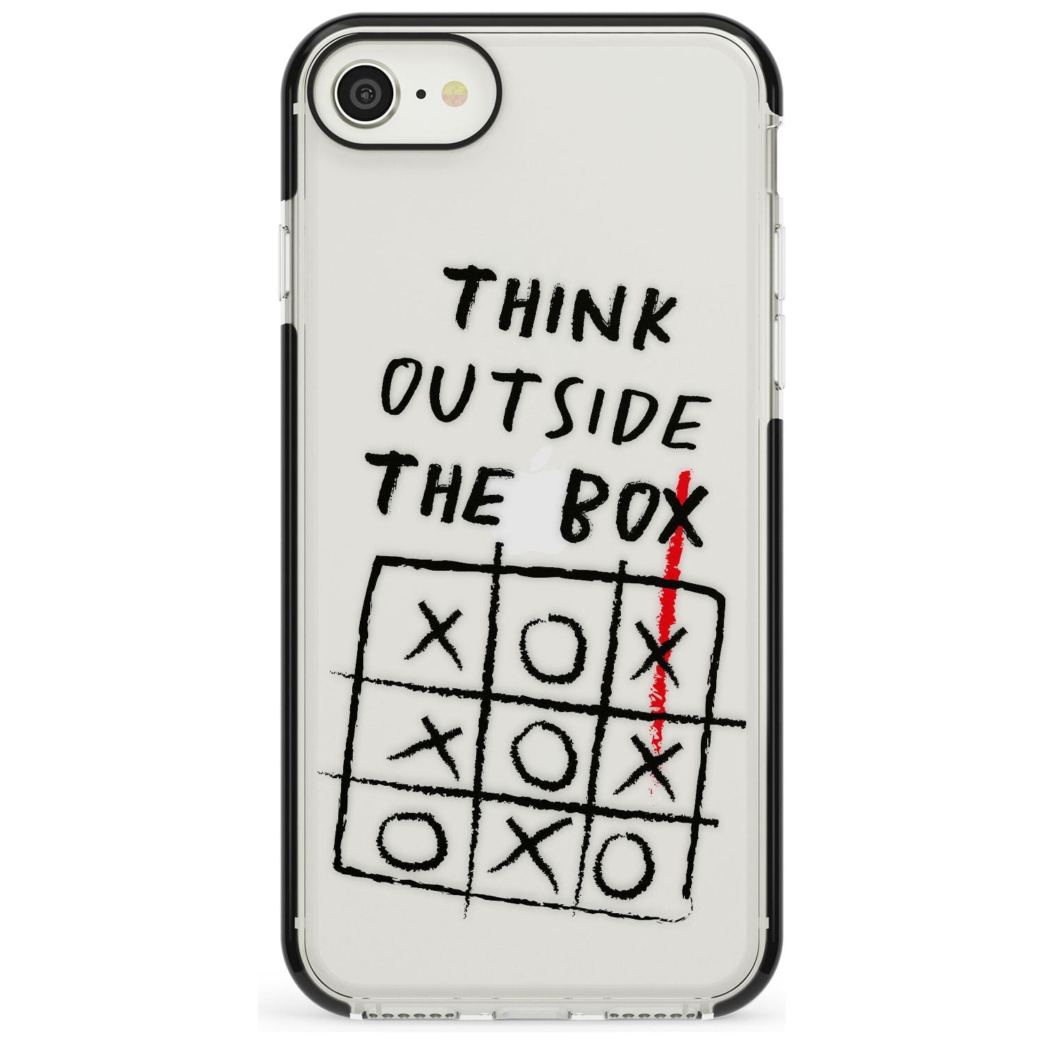 "Think Outside the Box" Black Impact Phone Case for iPhone SE 8 7 Plus