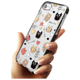 Cute Owl Pattern Black Impact Phone Case for iPhone SE 8 7 Plus