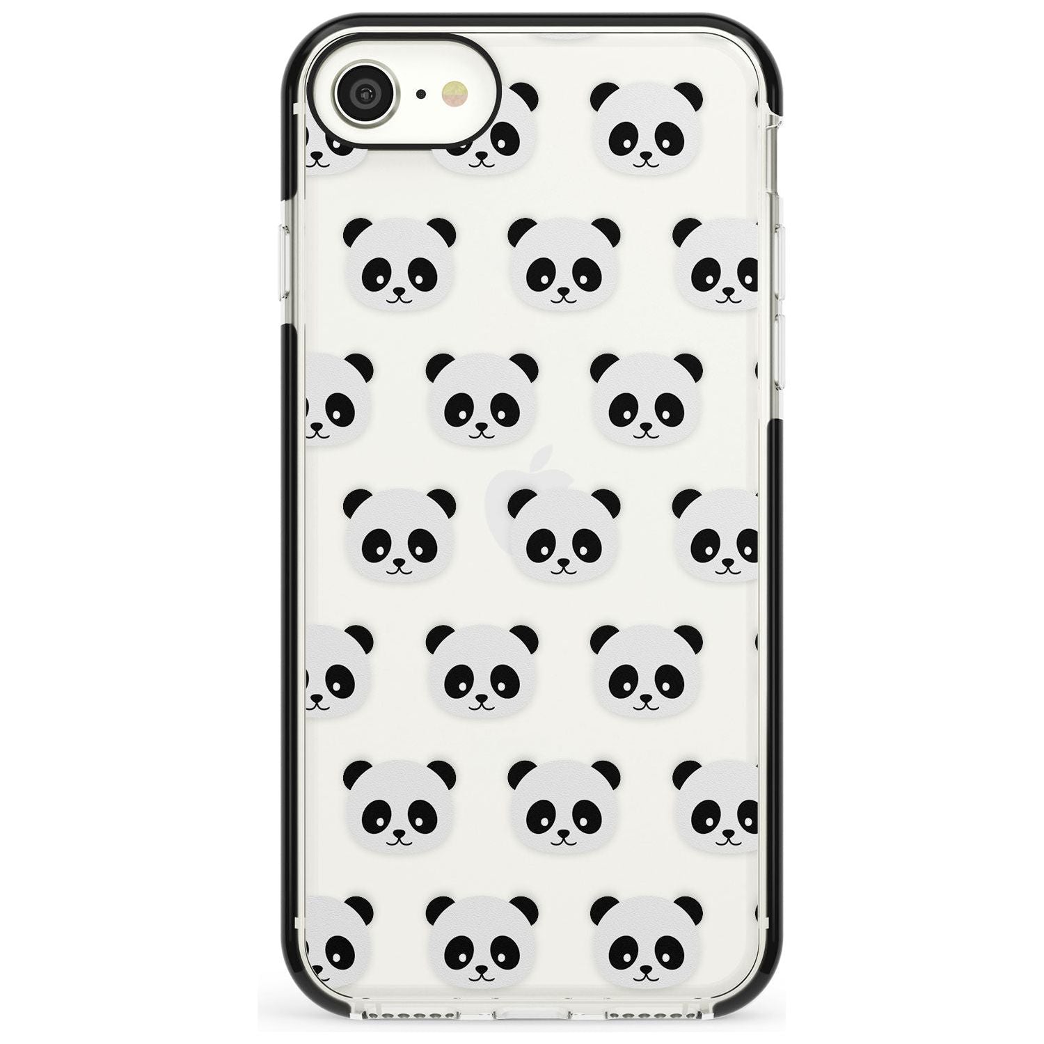 Panda Face Pattern Pink Fade Impact Phone Case for iPhone SE 8 7 Plus