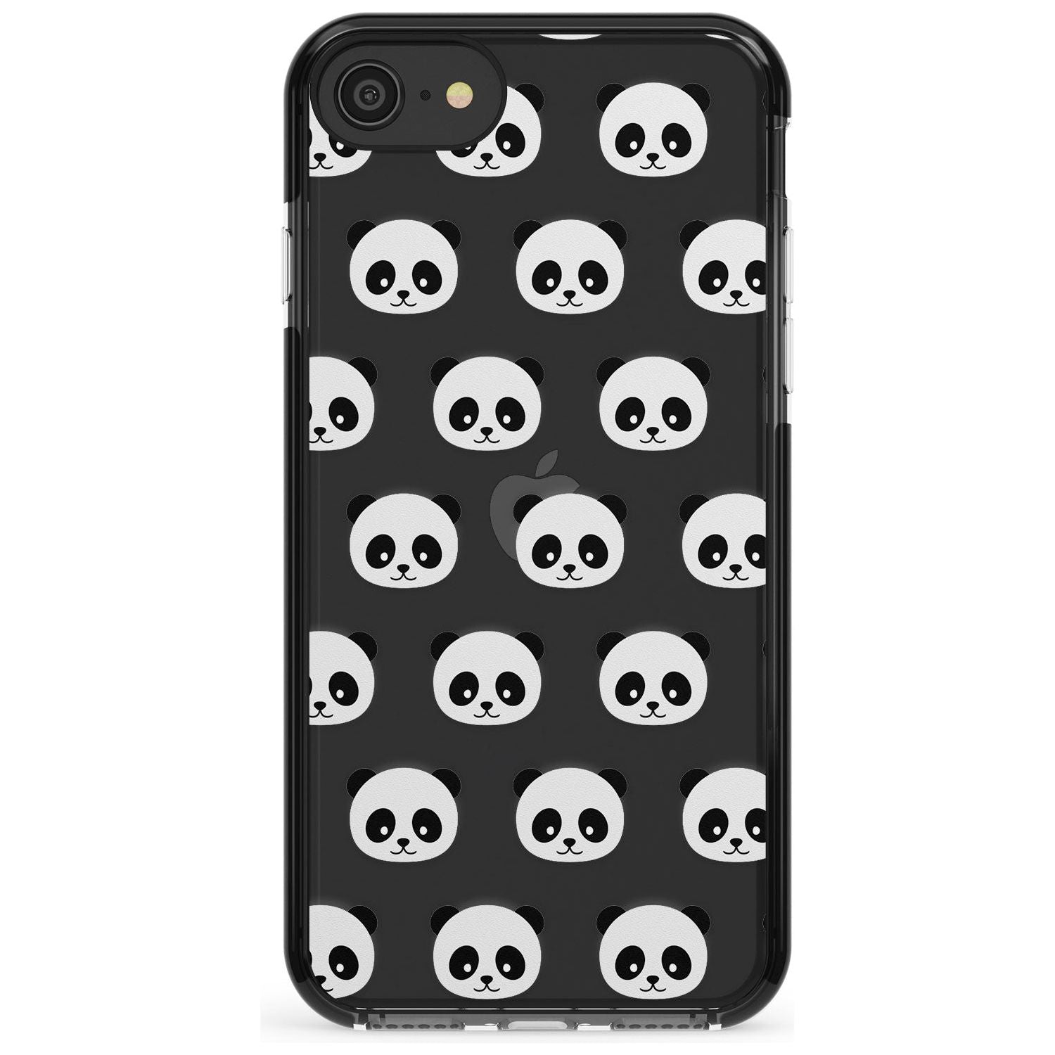 Panda Face Pattern Pink Fade Impact Phone Case for iPhone SE 8 7 Plus