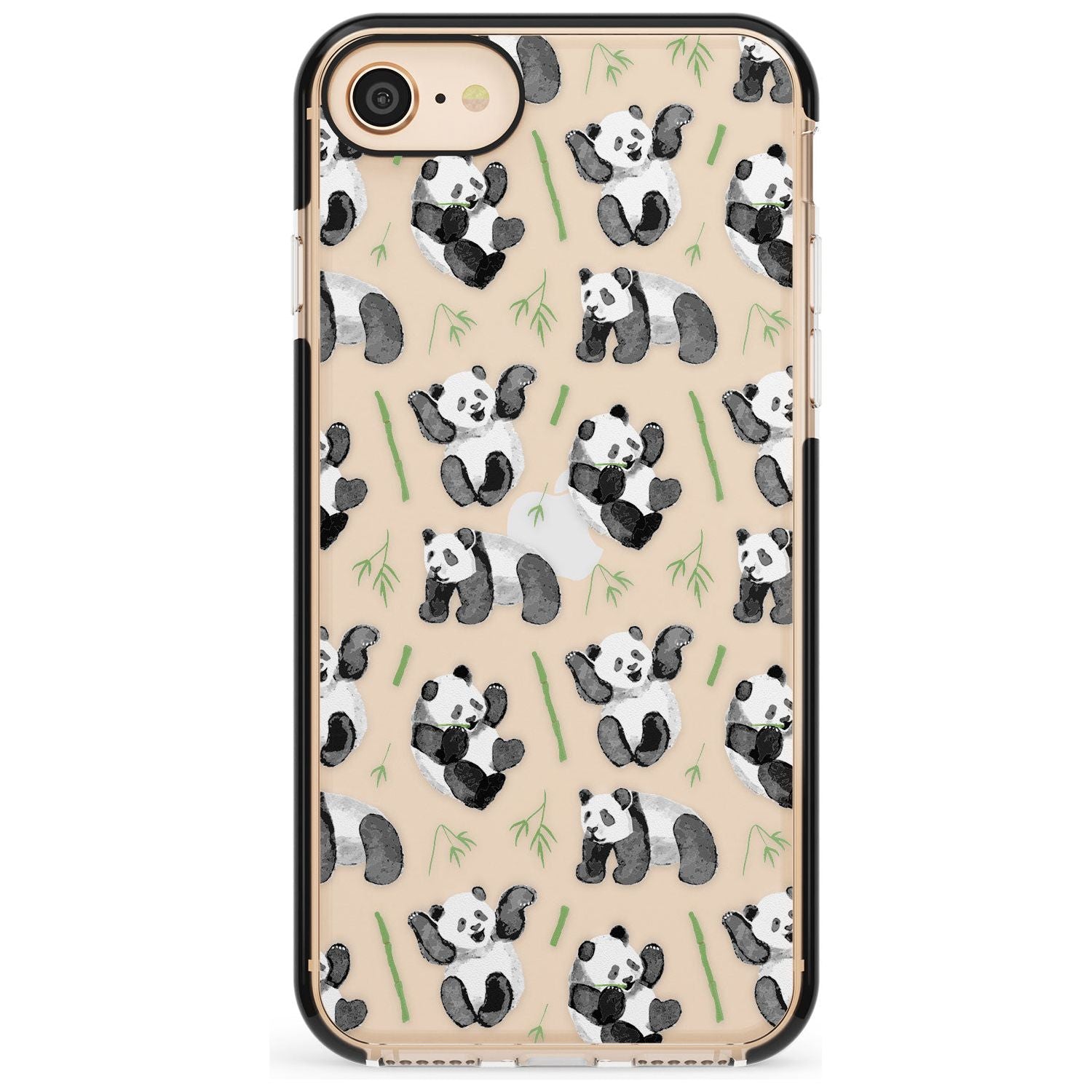 Watercolour Panda Pattern Pink Fade Impact Phone Case for iPhone SE 8 7 Plus