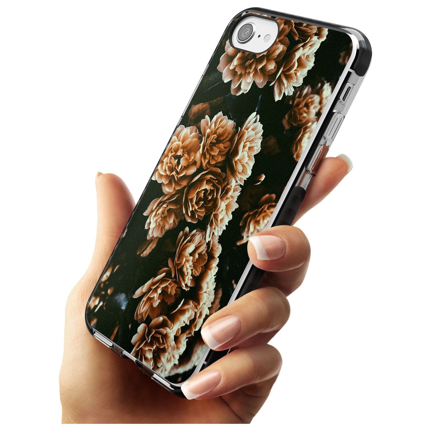 White Peonies - Real Floral Photographs Black Impact Phone Case for iPhone SE 8 7 Plus