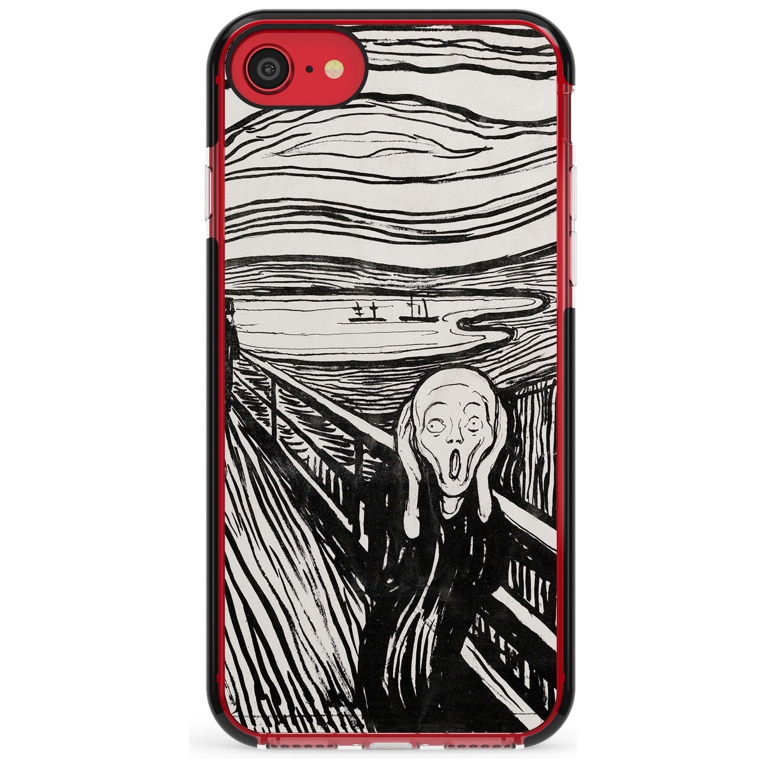 The Scream Black Impact Phone Case for iPhone SE 8 7 Plus