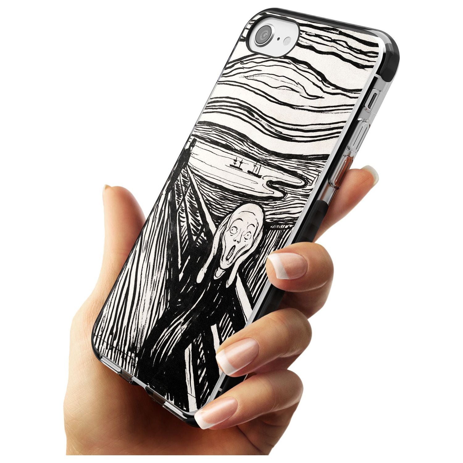 The Scream Black Impact Phone Case for iPhone SE 8 7 Plus