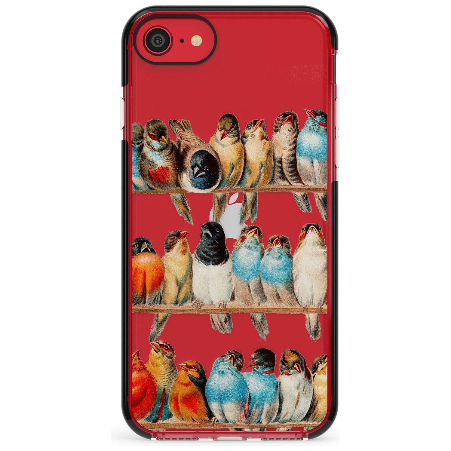 A Perch of Birds Black Impact Phone Case for iPhone SE 8 7 Plus