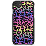 Rainbow Gradient Leopard Print Pink Fade Impact Phone Case for iPhone SE 8 7 Plus