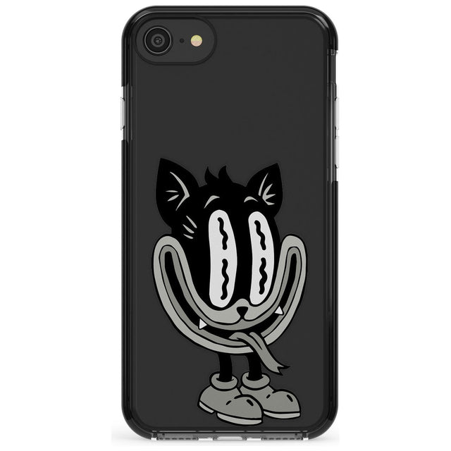 Faded Feline Black Impact Phone Case for iPhone SE 8 7 Plus