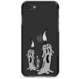 Candle Lit Black Impact Phone Case for iPhone SE 8 7 Plus