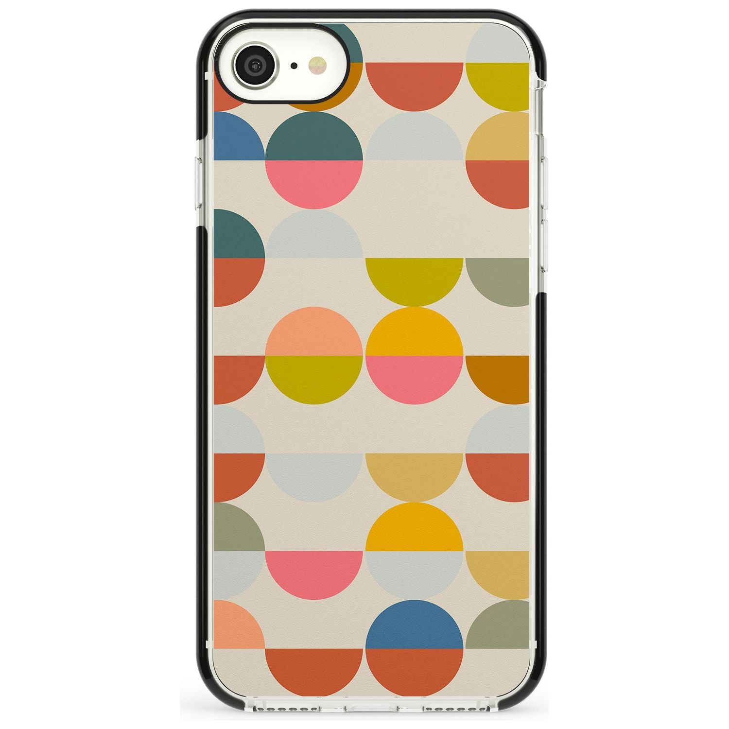 Abstract Retro Shapes: Colourful Circles Pink Fade Impact Phone Case for iPhone SE 8 7 Plus