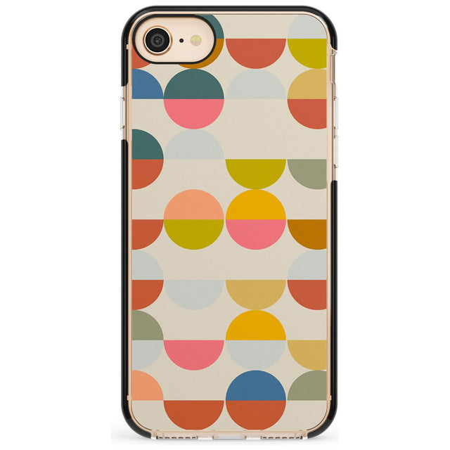 Abstract Retro Shapes: Colourful Circles Pink Fade Impact Phone Case for iPhone SE 8 7 Plus