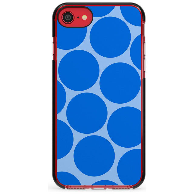 Abstract Retro Shapes: Blue Dots Pink Fade Impact Phone Case for iPhone SE 8 7 Plus