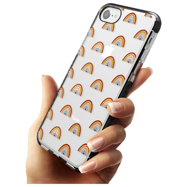 Cute Scandinavian Rainbows Black Impact Phone Case for iPhone SE 8 7 Plus