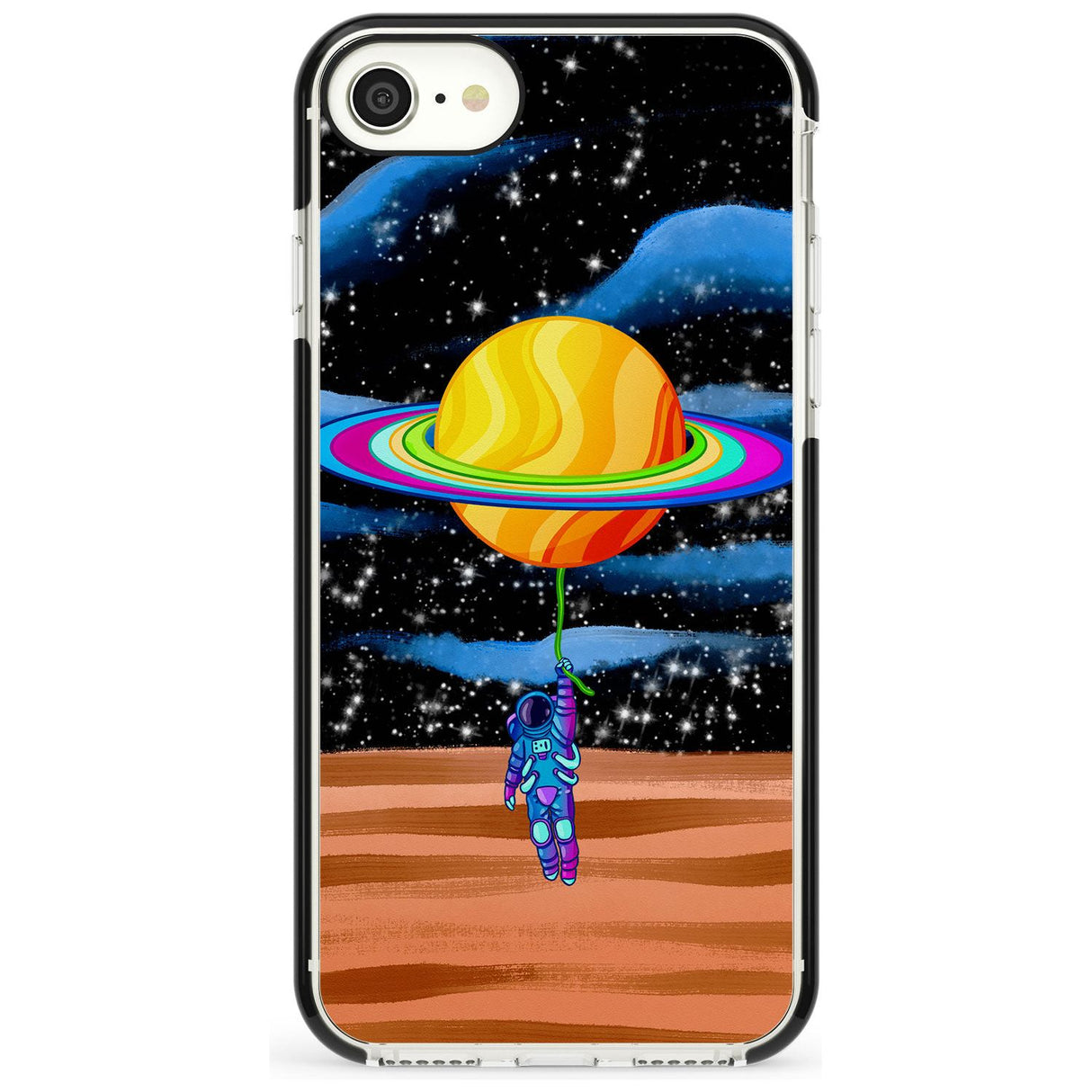 World On Helium Black Impact Phone Case for iPhone SE 8 7 Plus