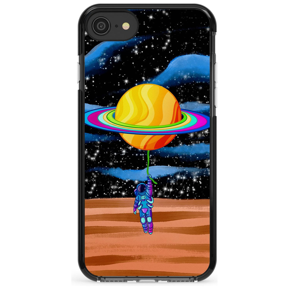 World On Helium Black Impact Phone Case for iPhone SE 8 7 Plus