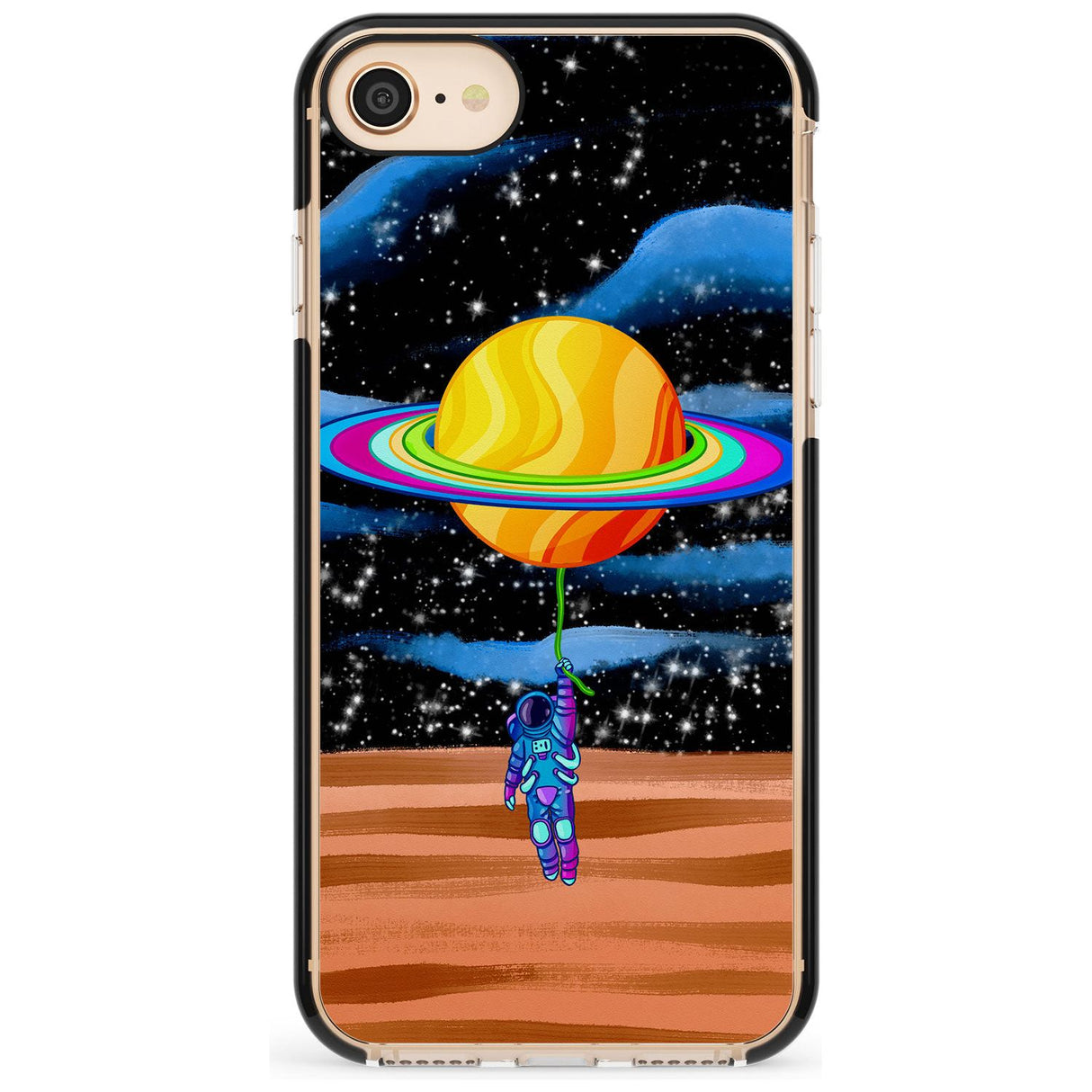 World On Helium Black Impact Phone Case for iPhone SE 8 7 Plus