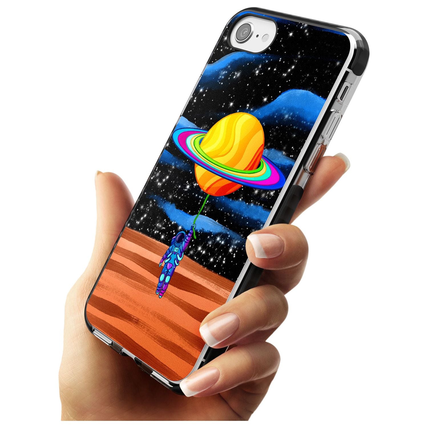 World On Helium Black Impact Phone Case for iPhone SE 8 7 Plus