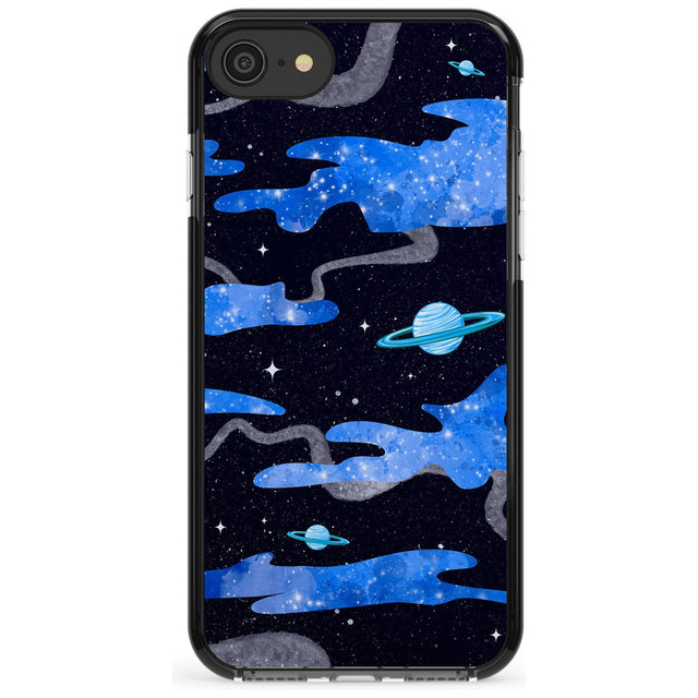 Blue Galaxy Black Impact Phone Case for iPhone SE 8 7 Plus