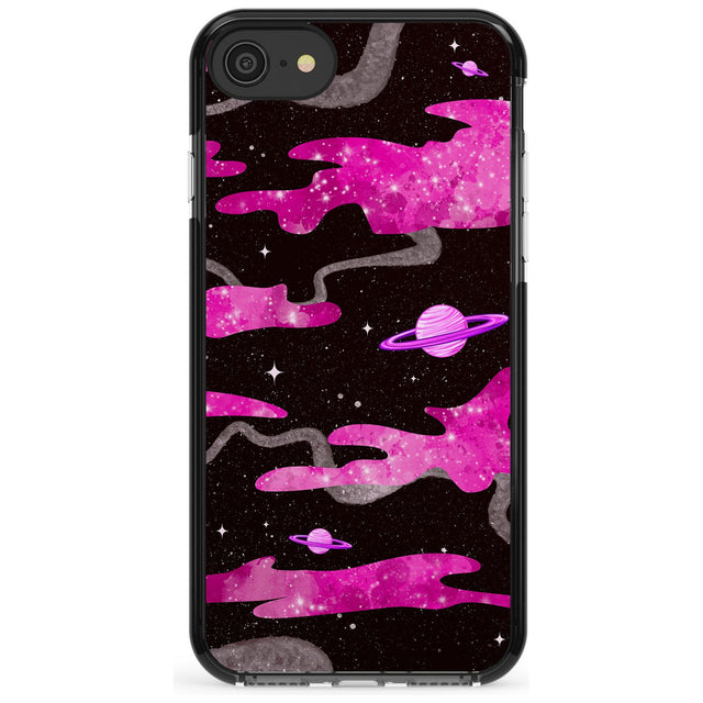 Pink Pattern Black Impact Phone Case for iPhone SE 8 7 Plus