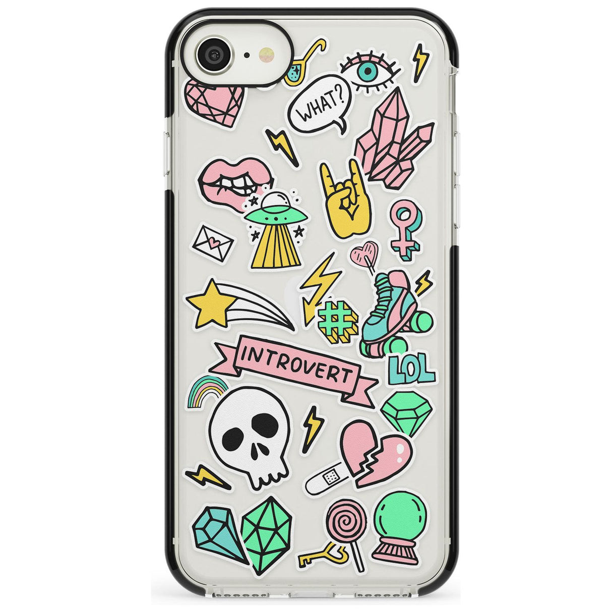 Introvert Sticker  iPhone Case  Black Impact Phone Case - Case Warehouse