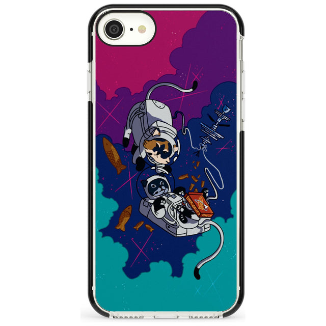 CATS IN SPACE Pink Fade Impact Phone Case for iPhone SE 8 7 Plus