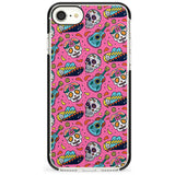 Pink Day of The Dead Pattern Black Impact Phone Case for iPhone SE 8 7 Plus