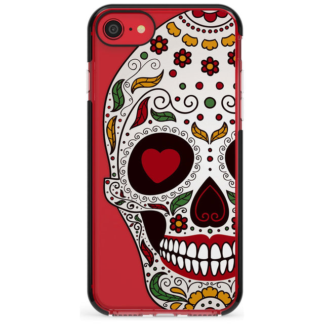 Autumn Sugar Skull Black Impact Phone Case for iPhone SE 8 7 Plus