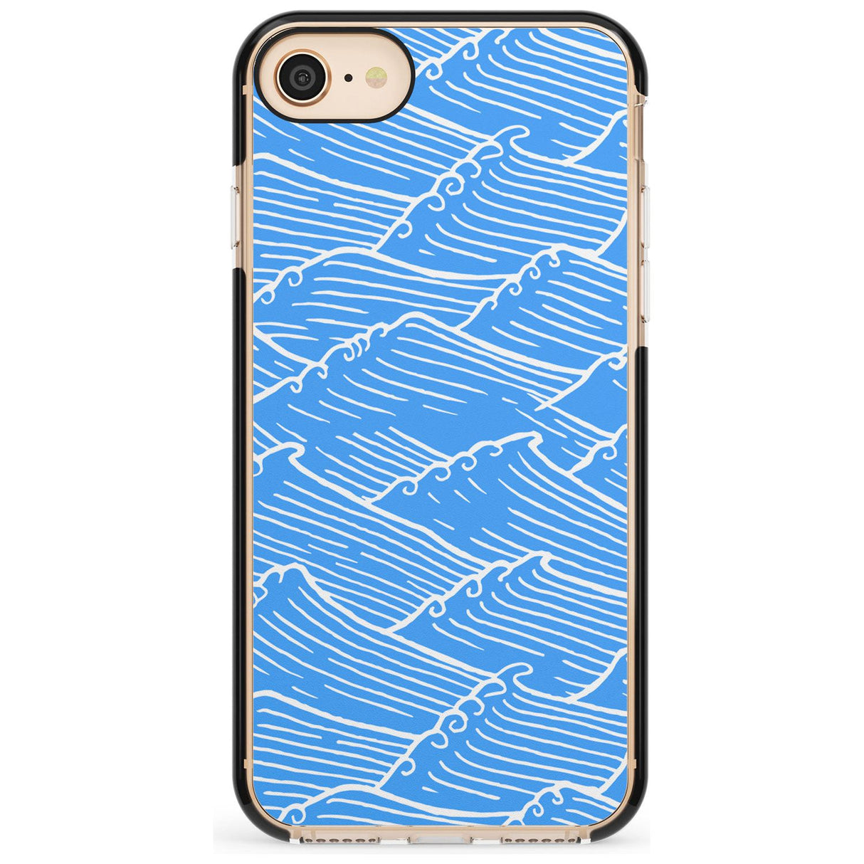 Waves Pattern Black Impact Phone Case for iPhone SE 8 7 Plus