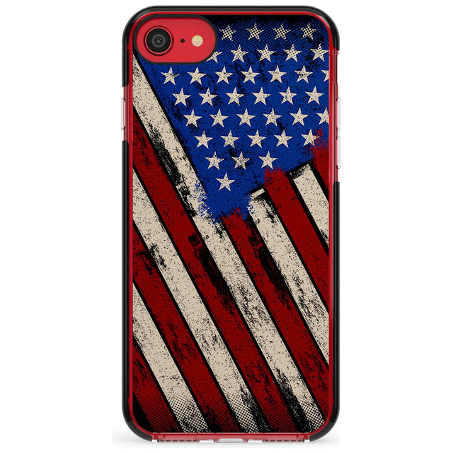 Distressed US Flag Black Impact Phone Case for iPhone SE 8 7 Plus