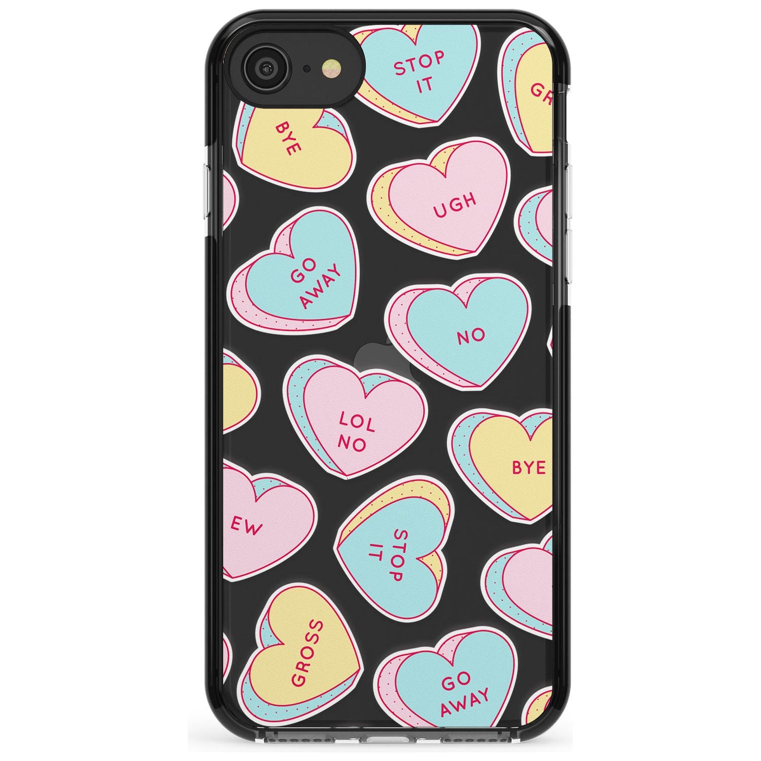 Sarcastic Love Hearts Pink Fade Impact Phone Case for iPhone SE 8 7 Plus