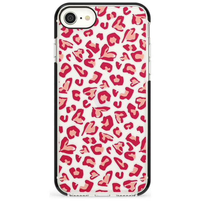 Heart Leopard Print Pink Fade Impact Phone Case for iPhone SE 8 7 Plus