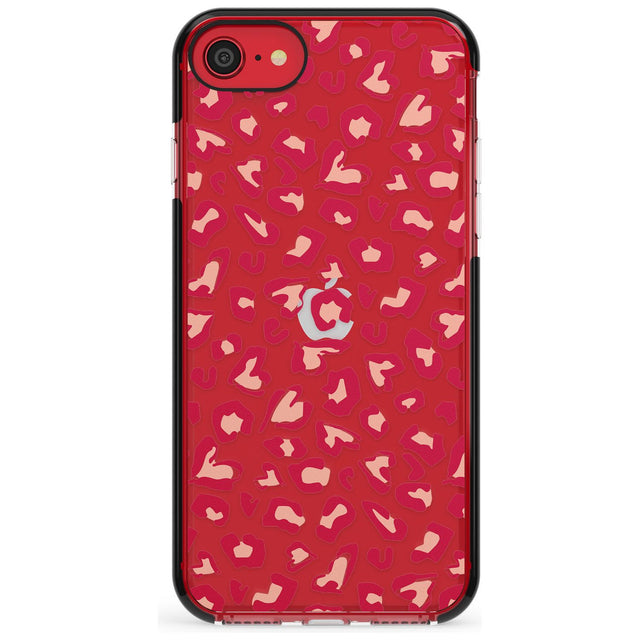 Heart Leopard Print Pink Fade Impact Phone Case for iPhone SE 8 7 Plus