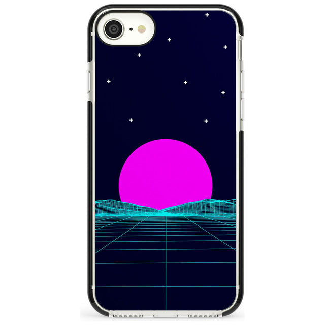 Miami Sunset Vaporwave Black Impact Phone Case for iPhone SE 8 7 Plus