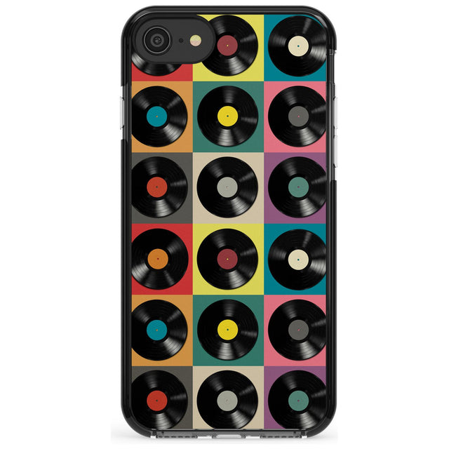 Vinyl Record Pattern Black Impact Phone Case for iPhone SE 8 7 Plus