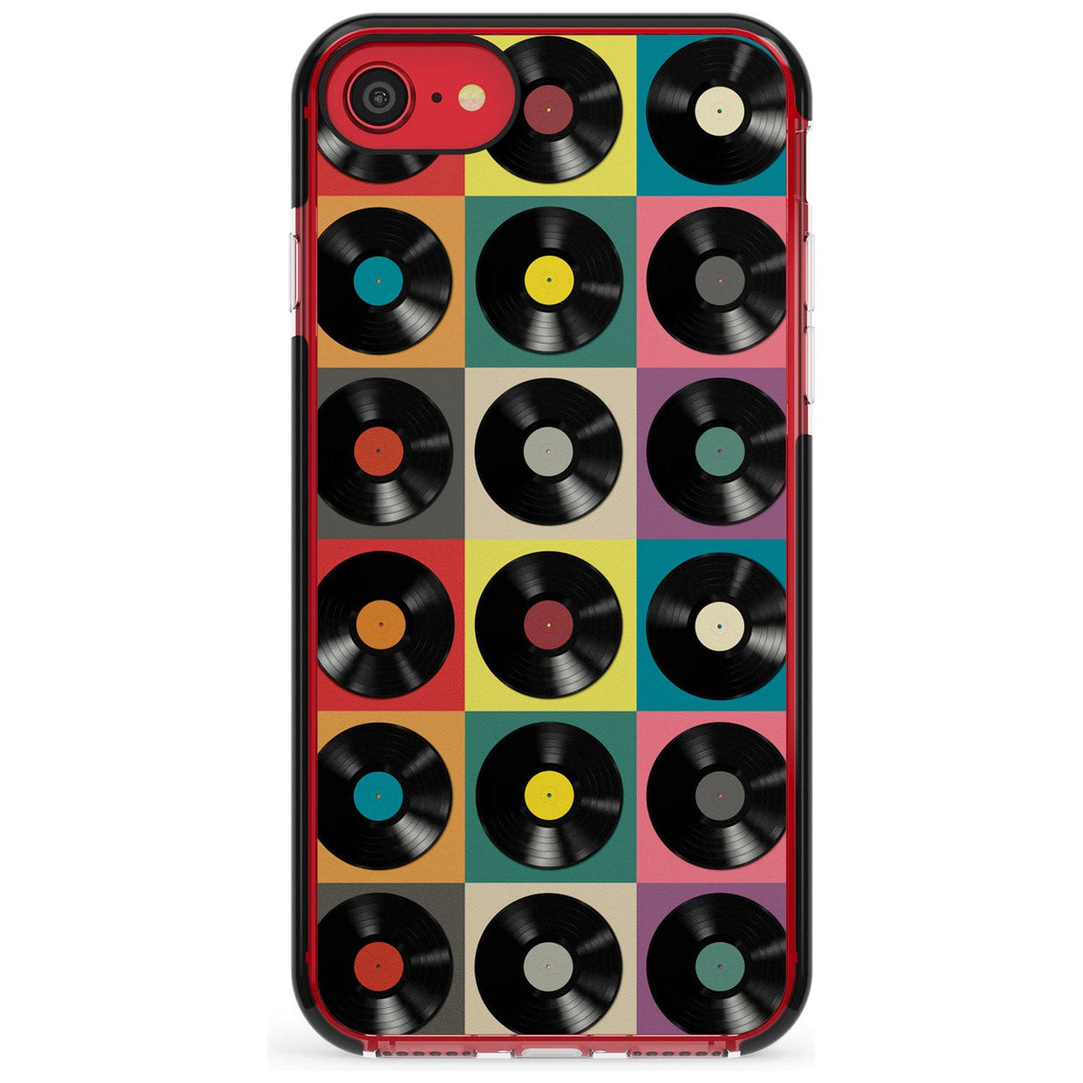 Vinyl Record Pattern Black Impact Phone Case for iPhone SE 8 7 Plus