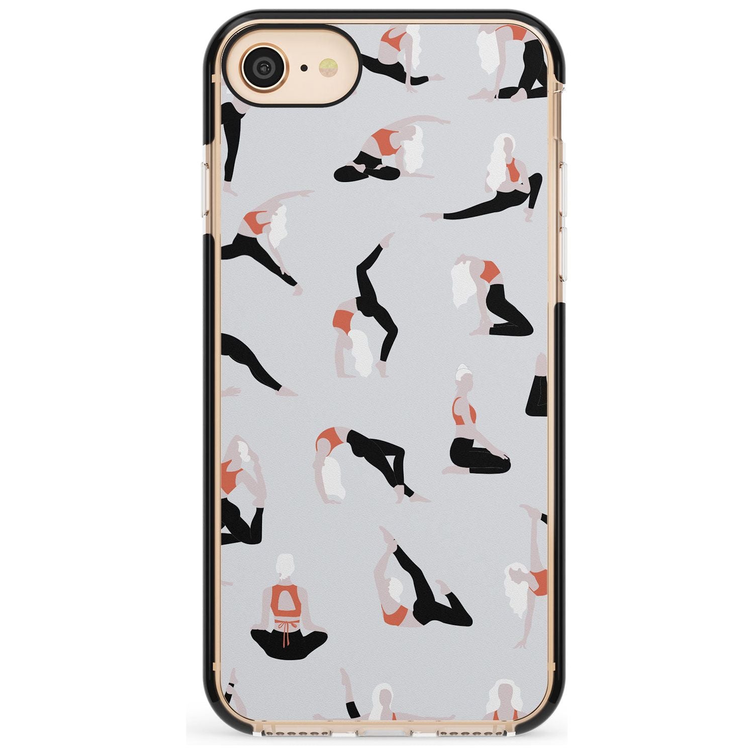 Yoga Poses Pink Fade Impact Phone Case for iPhone SE 8 7 Plus