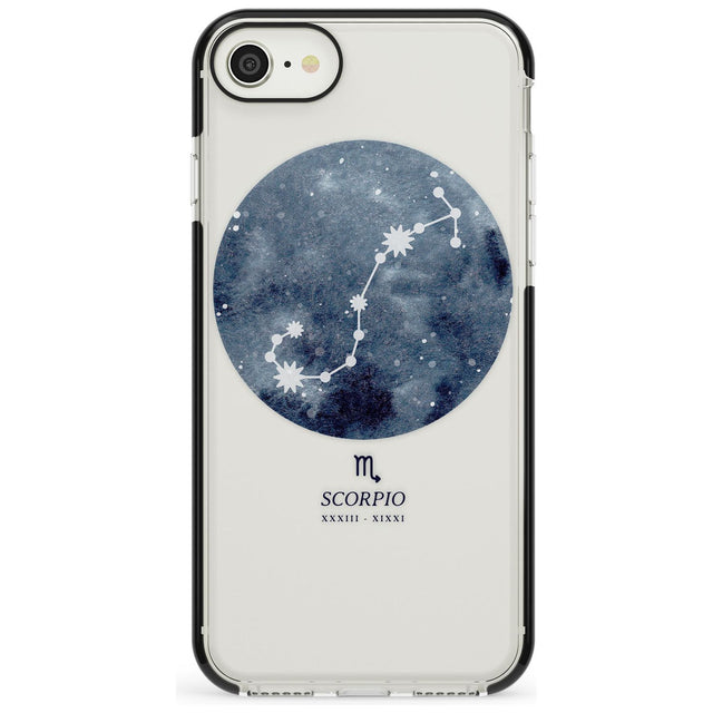 Scorpio Zodiac Transparent Design - Blue Black Impact Phone Case for iPhone SE 8 7 Plus