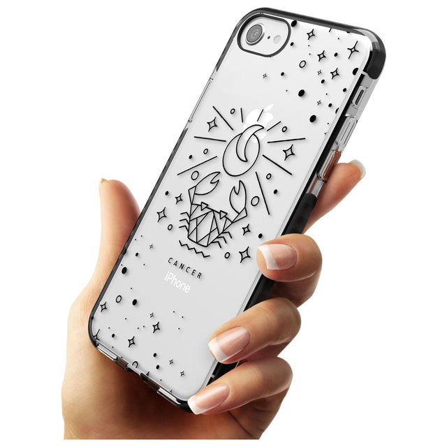 Cancer Emblem - Transparent Design Black Impact Phone Case for iPhone SE 8 7 Plus