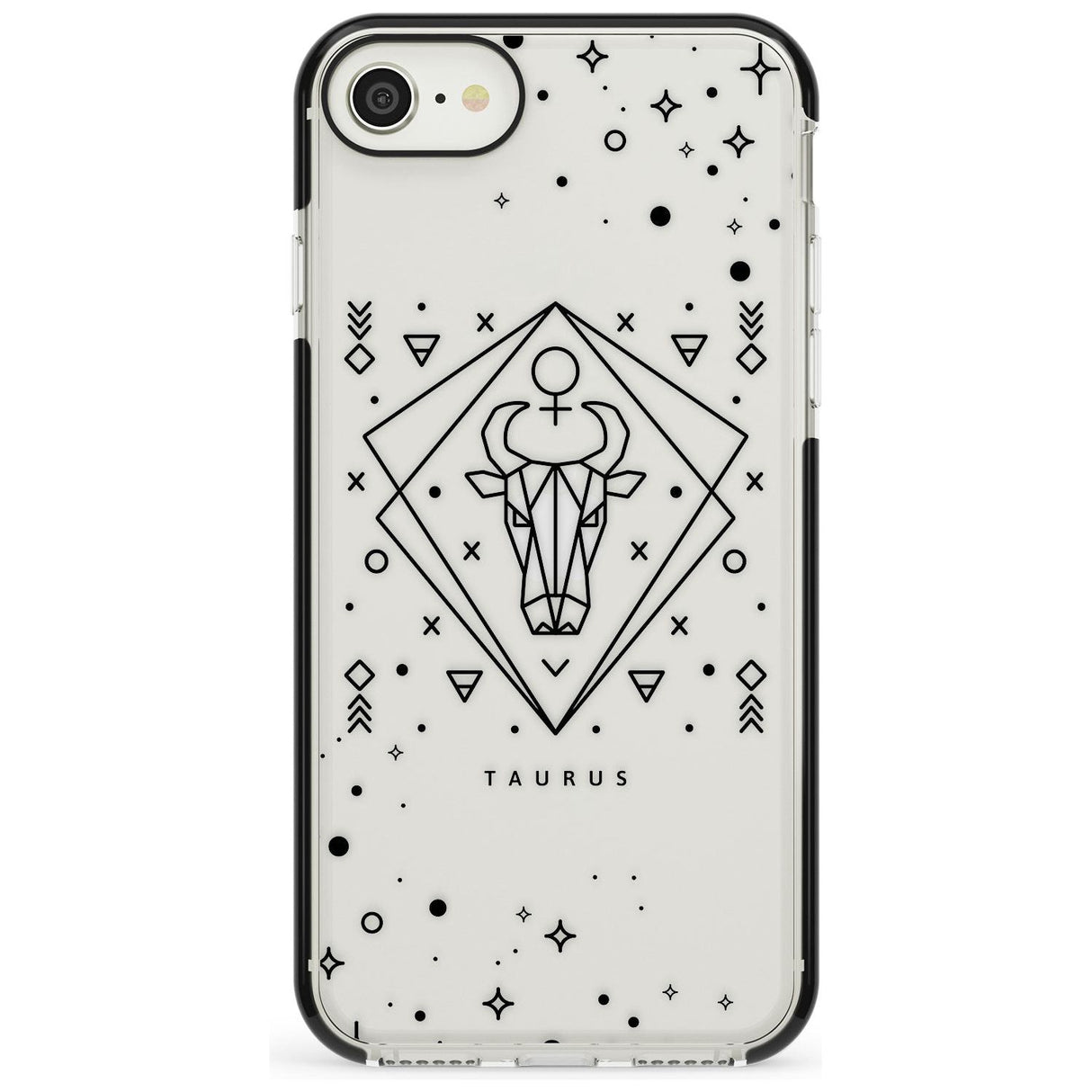 Taurus Emblem - Transparent Design Black Impact Phone Case for iPhone SE 8 7 Plus