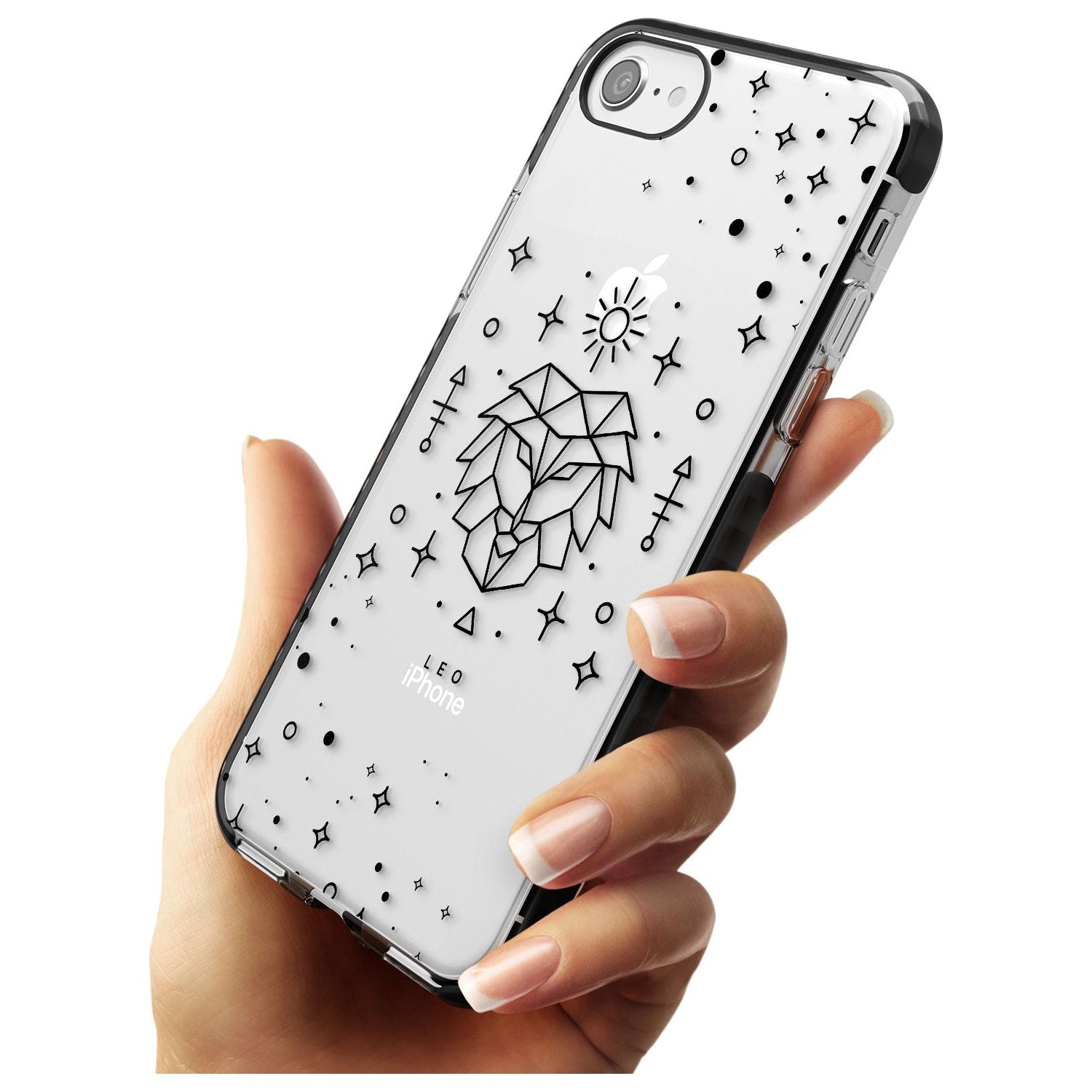 Leo Emblem - Transparent Design Black Impact Phone Case for iPhone SE 8 7 Plus