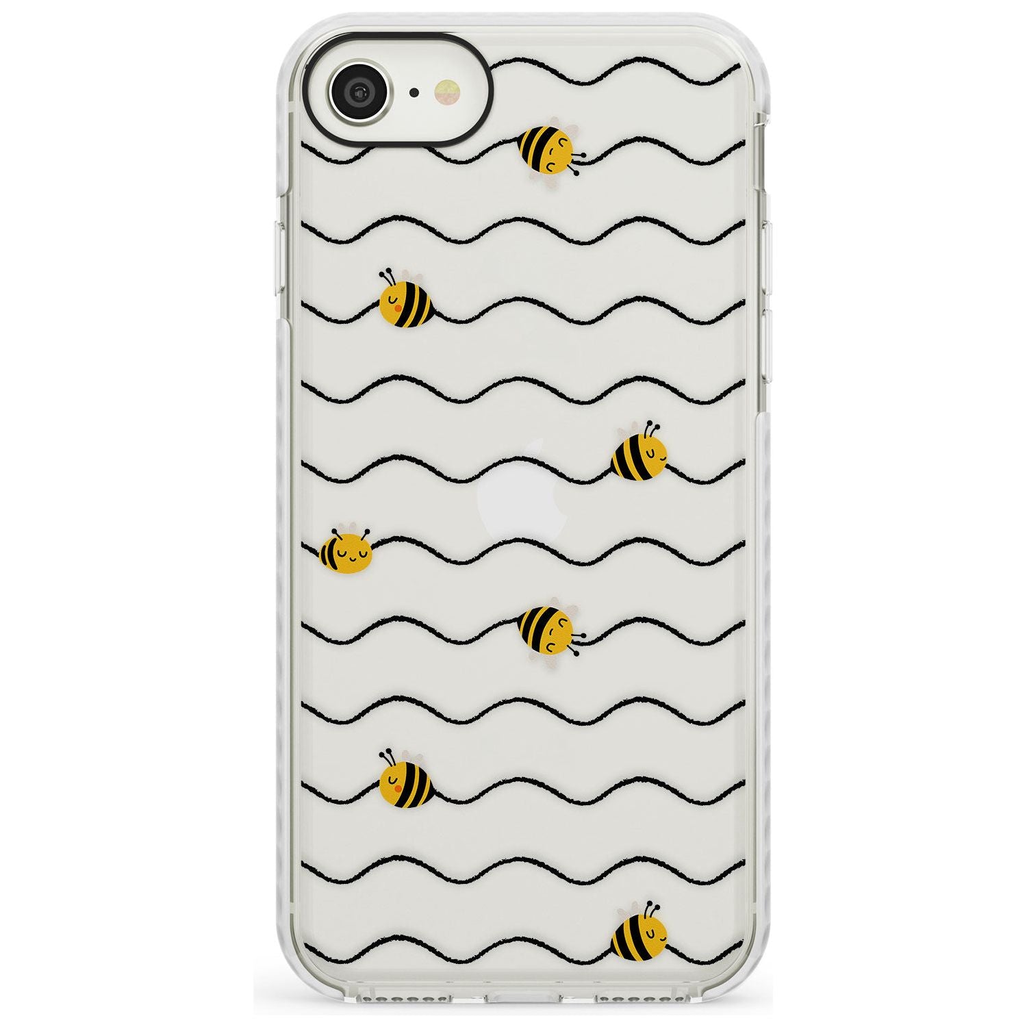 Sweet as Honey Patterns: Bees & Stripes (Clear) Impact Phone Case for iPhone SE 8 7 Plus