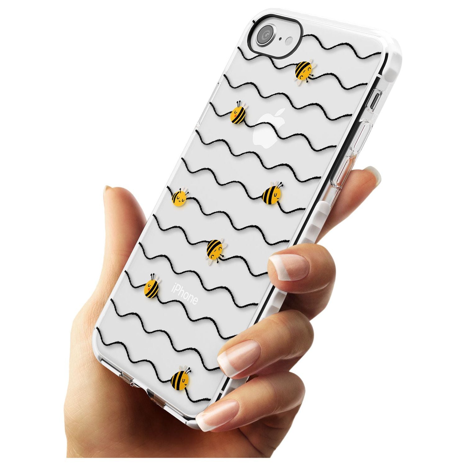 Sweet as Honey Patterns: Bees & Stripes (Clear) Impact Phone Case for iPhone SE 8 7 Plus