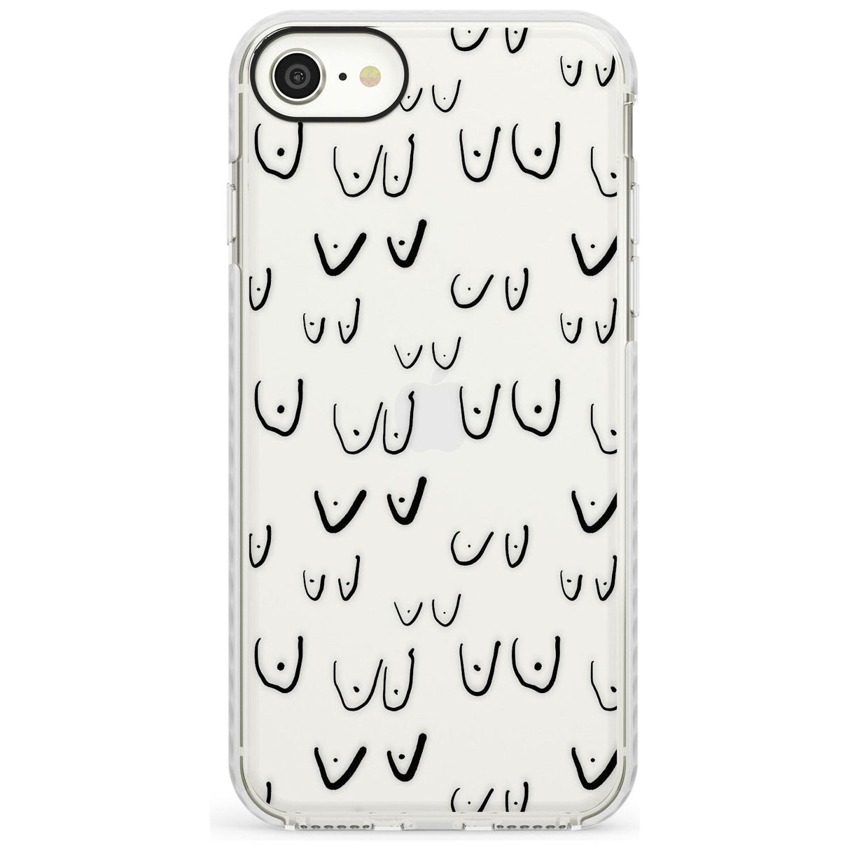 Boob Pattern (Black) Slim TPU Phone Case for iPhone SE 8 7 Plus